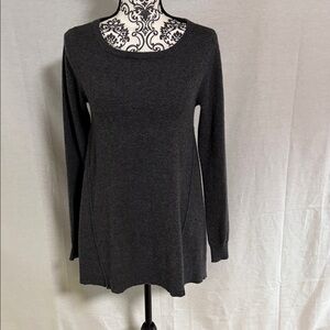 Philosophy Dane Lewis Chic Charcoal Gray 100% Cashmere Women's Tunic Sweater